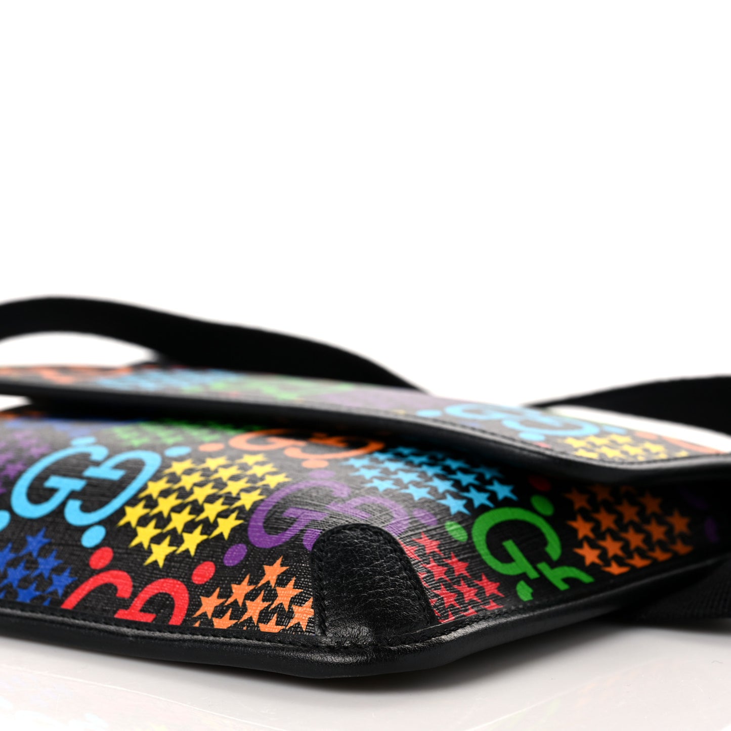 GG Supreme Monogram Psychedelic Slim Belt Bag Black