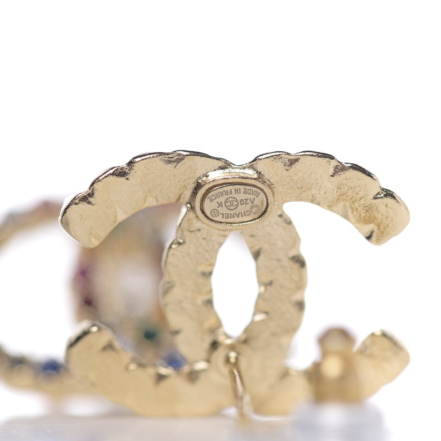 Chanel Crystal Over The Rainbow CC Earrings Gold Multicolor 3 of 3