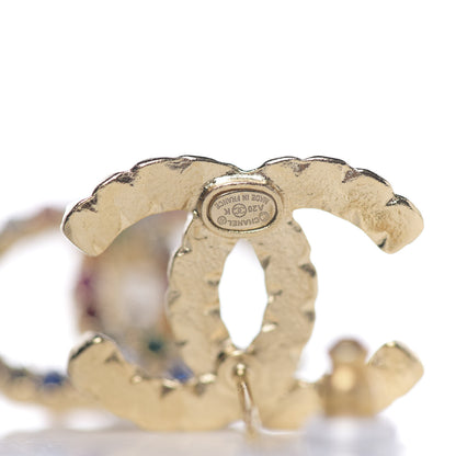 Chanel Crystal Over The Rainbow CC Earrings Gold Multicolor 3 of 3
