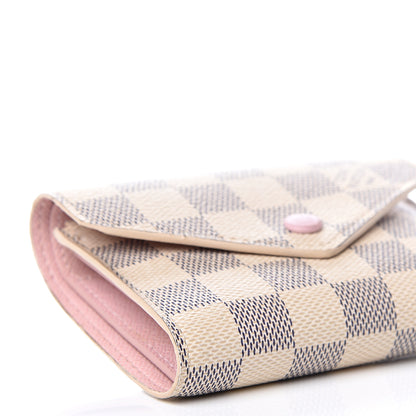 Louis Vuitton Damier Azur Victorine Wallet Rose Ballerine 9 of 14