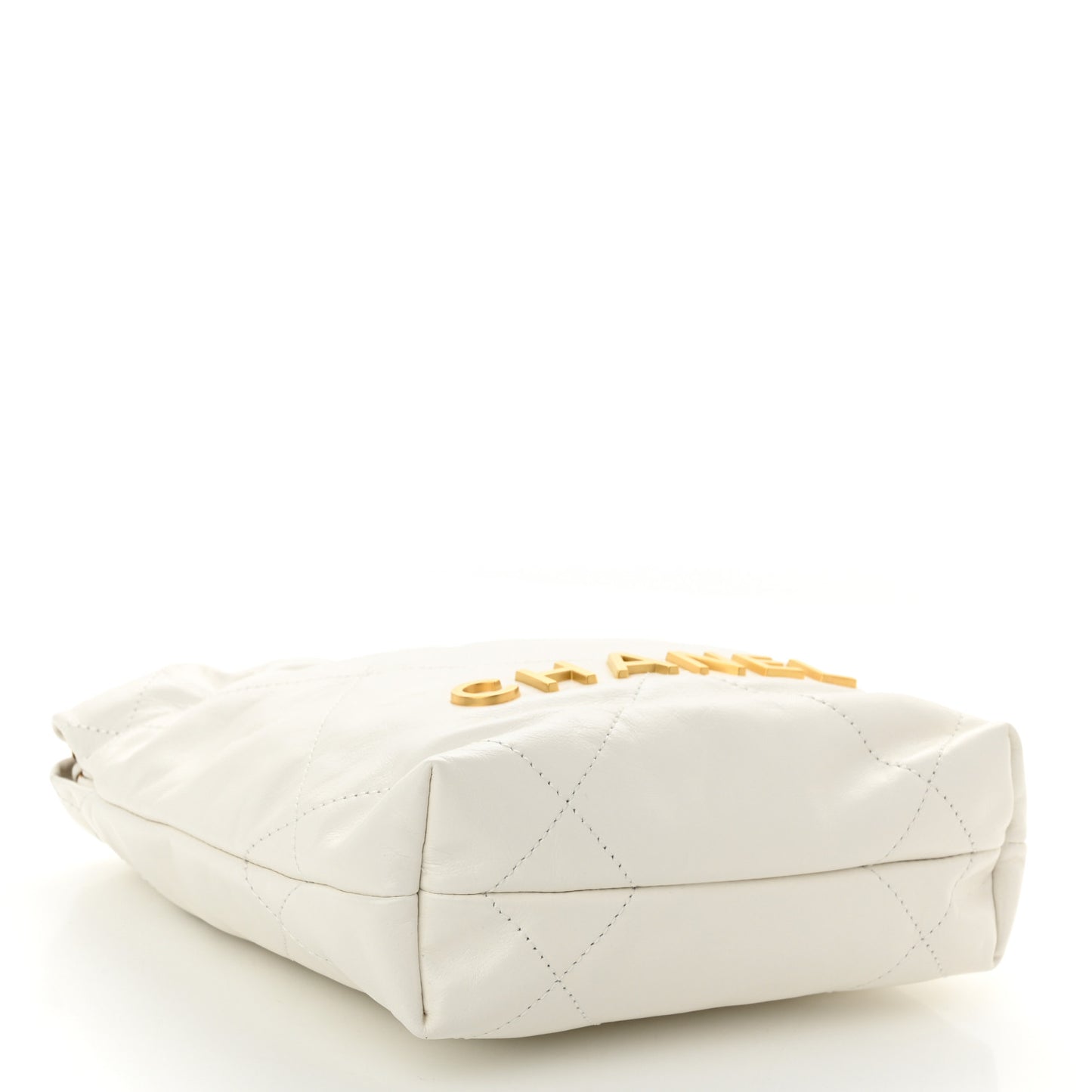 Shiny Calfskin Quilted Mini Chanel 22 White