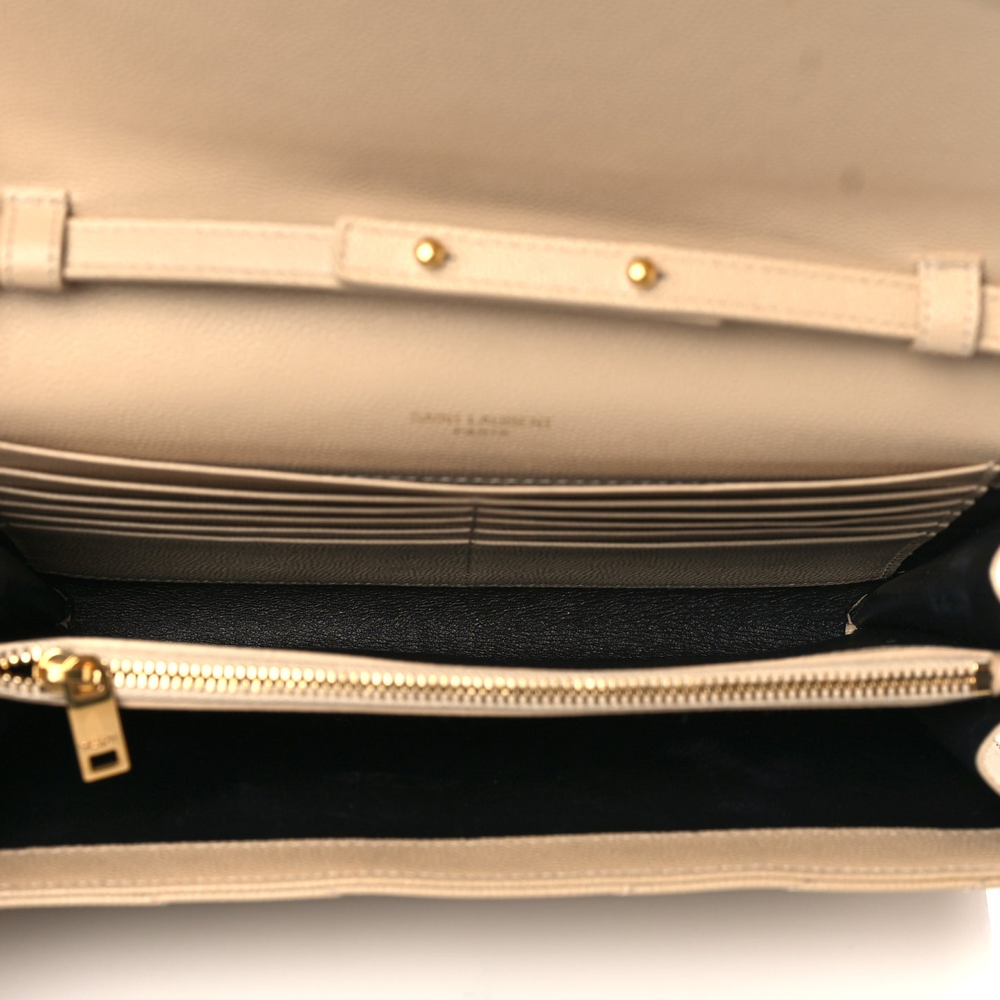 Grain De Poudre Matelasse Chevron Monogram Chain Wallet Nude Powder