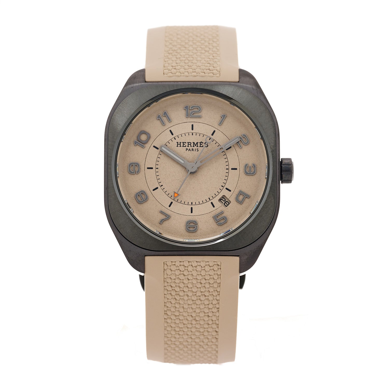 Hermes Titanium Rubber 39mm H08 Special Edition Automatic Watch Taupe 1 of 5