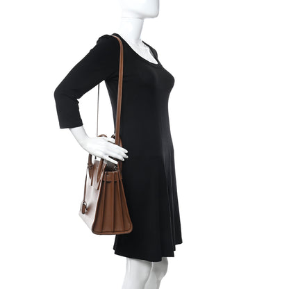 Saint Laurent Grained Calfskin Topstitch Small Sac De Jour Cognac 2 of 12