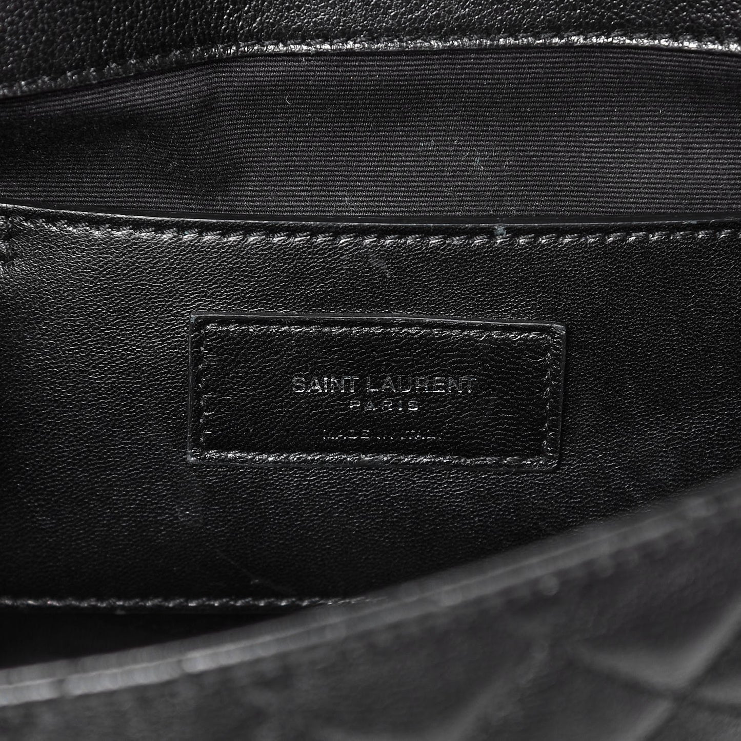 Sheepskin Tri-Quilt Monogram Medium College Bag Black