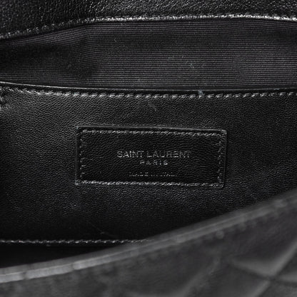 Saint Laurent Sheepskin Tri-Quilt Monogram Medium College Bag Black 7 of 15