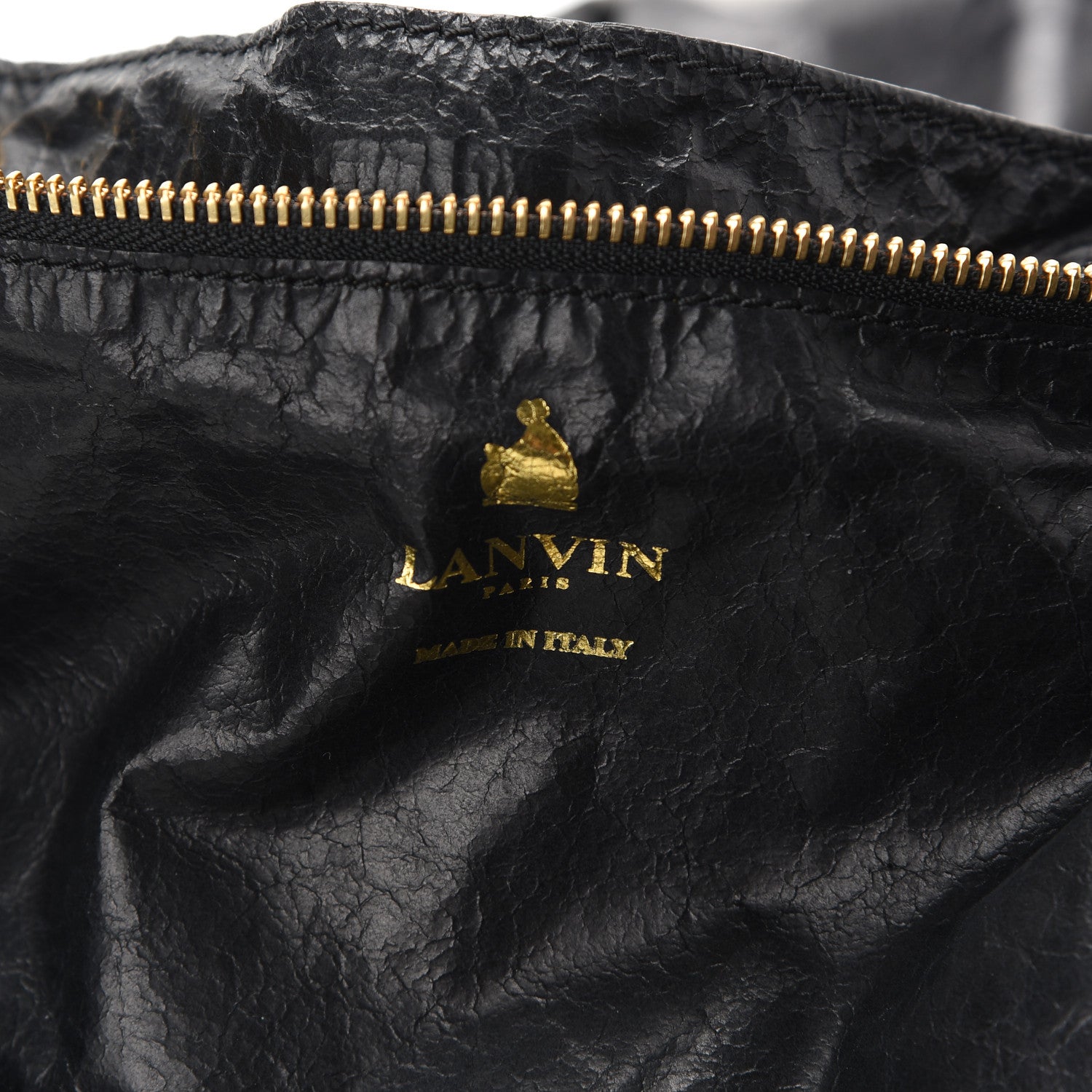Lanvin Crinkled Lambskin Paper Bag Tote Black 6 of 9