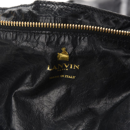 Lanvin Crinkled Lambskin Paper Bag Tote Black 6 of 9