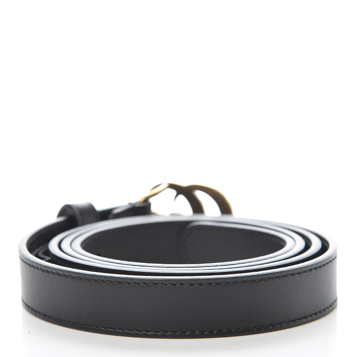 Gucci Calfskin Pearl Double G 20mm Belt 100 40 Black Cream 3 of 7