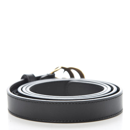 Gucci Calfskin Pearl Double G 20mm Belt 100 40 Black Cream 3 of 7
