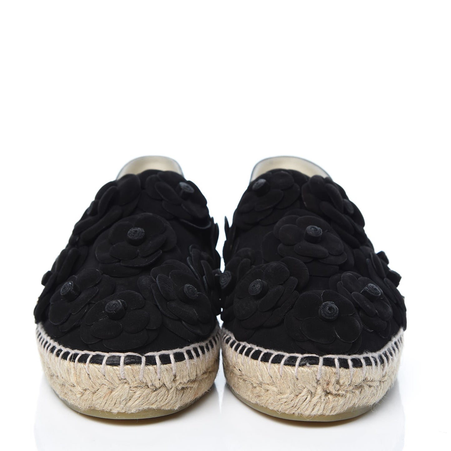 Suede Camellia CC Espadrilles 42 Black