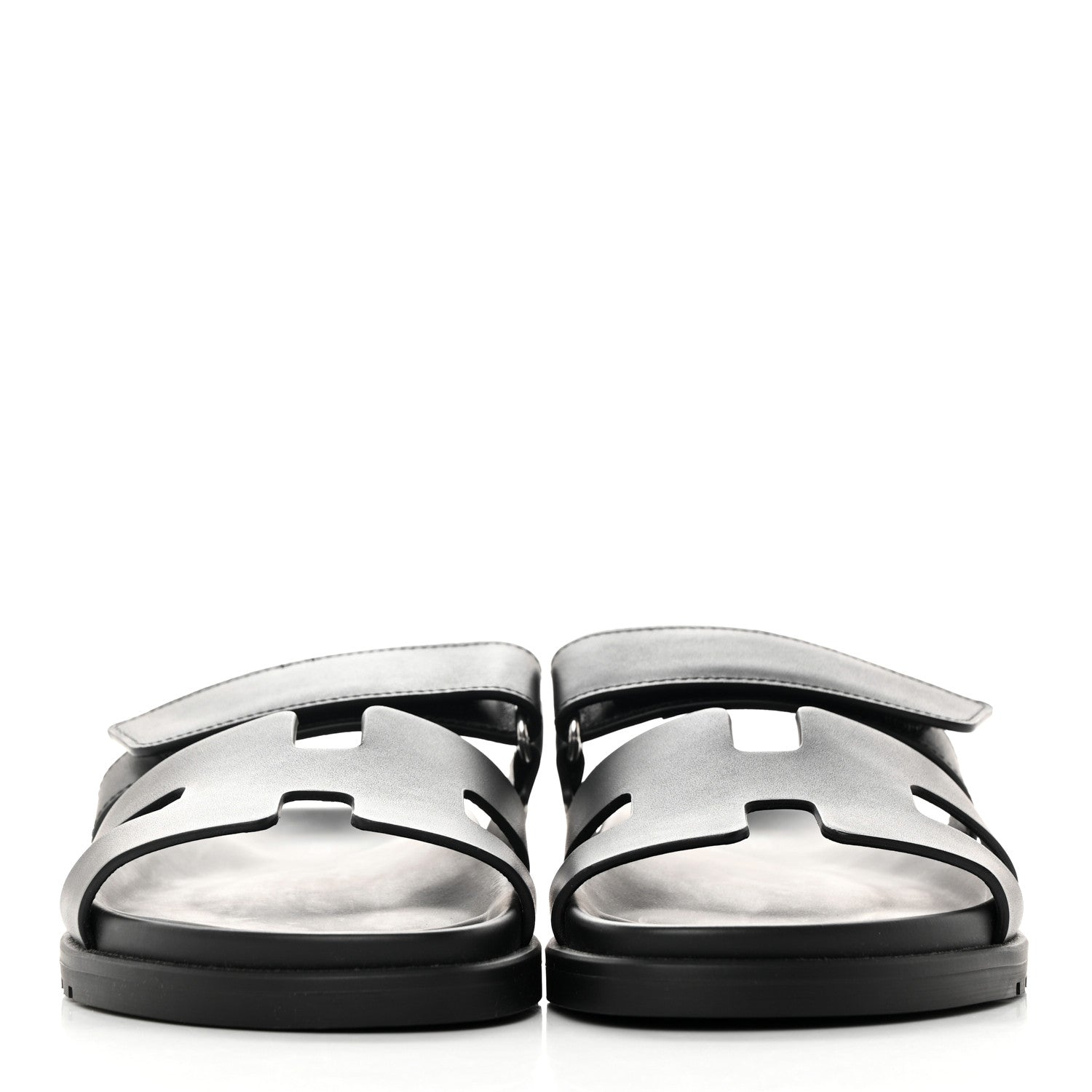 Hermes Calfskin Womens Chypre Sandals 37 Black 2 of 9