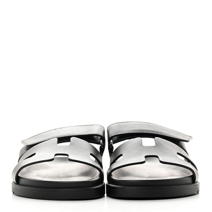 Hermes Calfskin Womens Chypre Sandals 37 Black 2 of 9