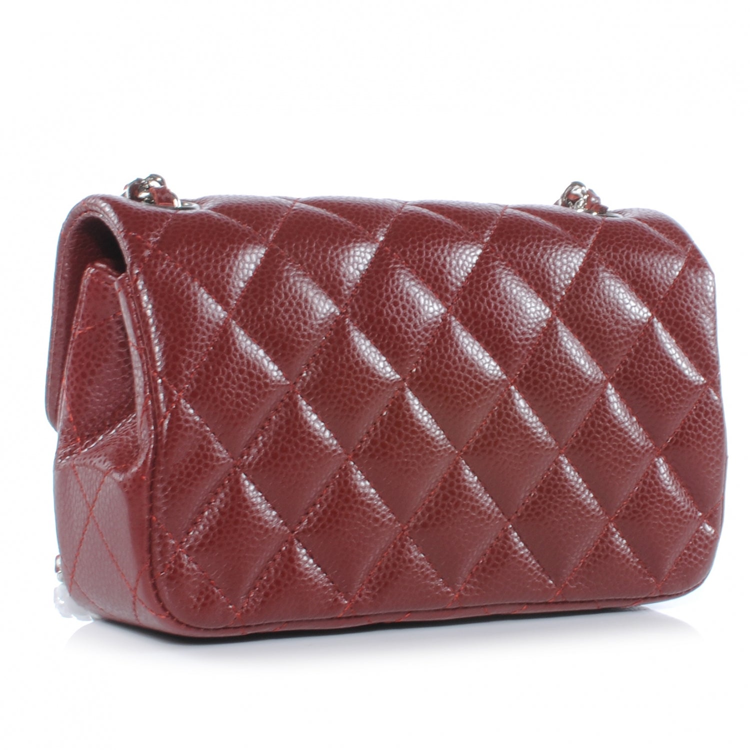 Chanel Caviar Quilted Extra Mini Flap Dark Red 3 of 7