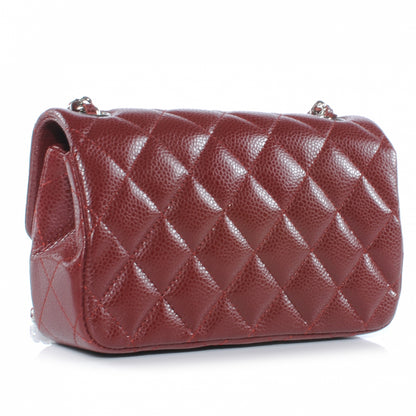 Chanel Caviar Quilted Extra Mini Flap Dark Red 3 of 7