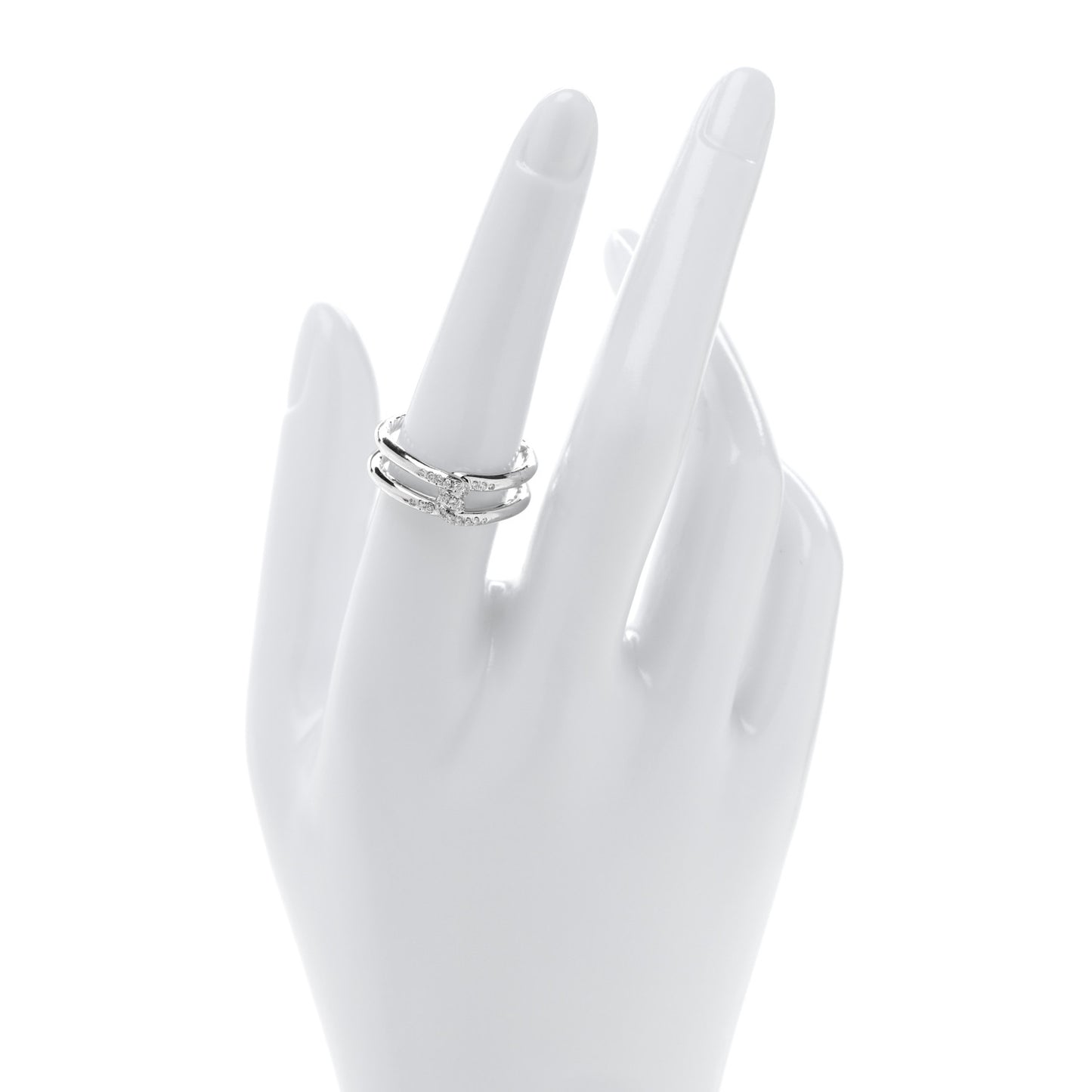 18K White Gold Diamond 6.5mm Continuance Band Ring 54 7