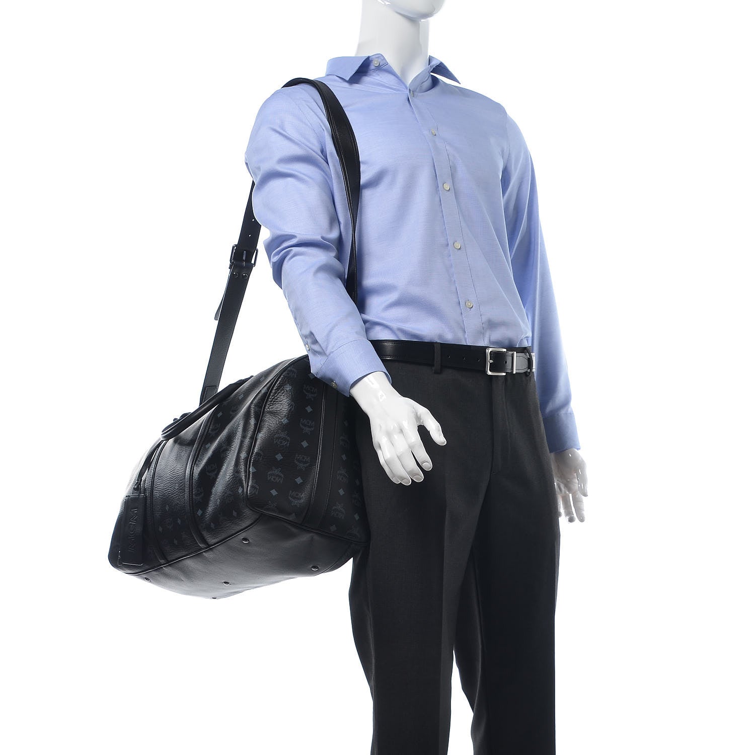 MCM Visetos XLarge Traveler Weekender Bag Black 2 of 11