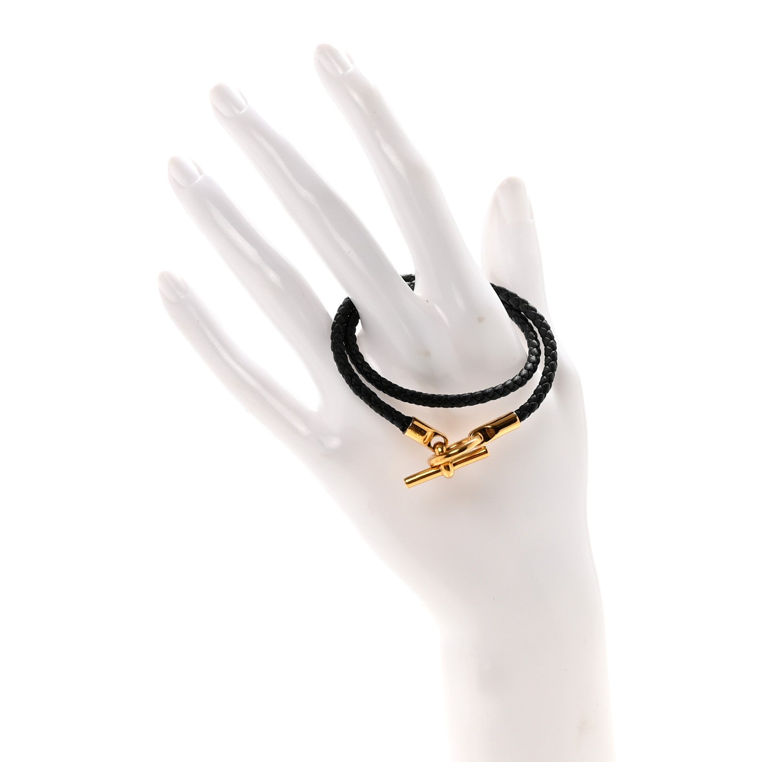 Hermes Swift Double Tour Glenan Bracelet T3 Black 2 of 5