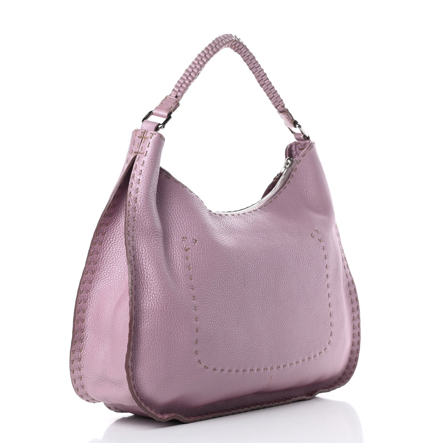 Metallic Calfskin Romano Selleria Hobo Light Purple