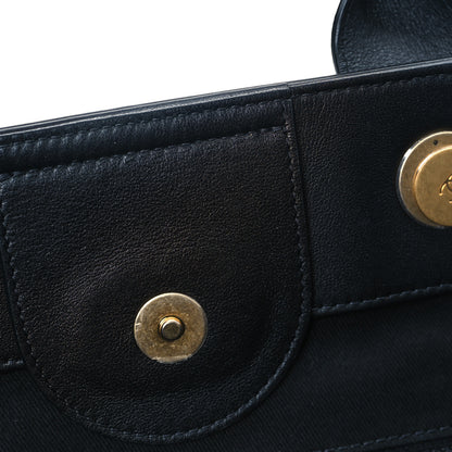 Chanel Calfskin Knit Medium Deauville Tote Black Beige 11 of 12