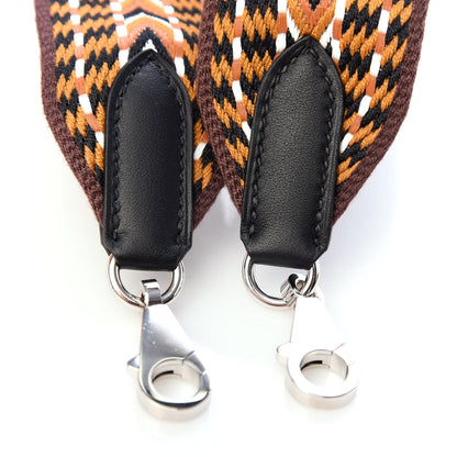 Hermes Toile Swift 50mm Sangle Cavale Shoulder Strap Sesame Blanc Black 5 of 5