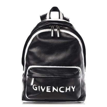 Givenchy Smooth Calfskin Graffiti Paint Logo Backpack Black 1 of 8