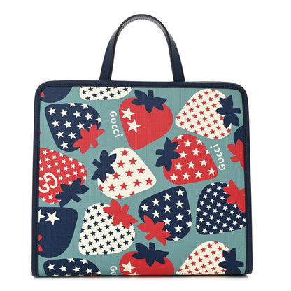 Gucci Coated Canvas Strawberry Stars Childrens Tote Red White Blue 1 of 11