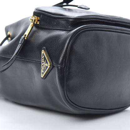 Prada Glace Calfskin Embossed Secchiello Bucket Bag Black 10 of 14