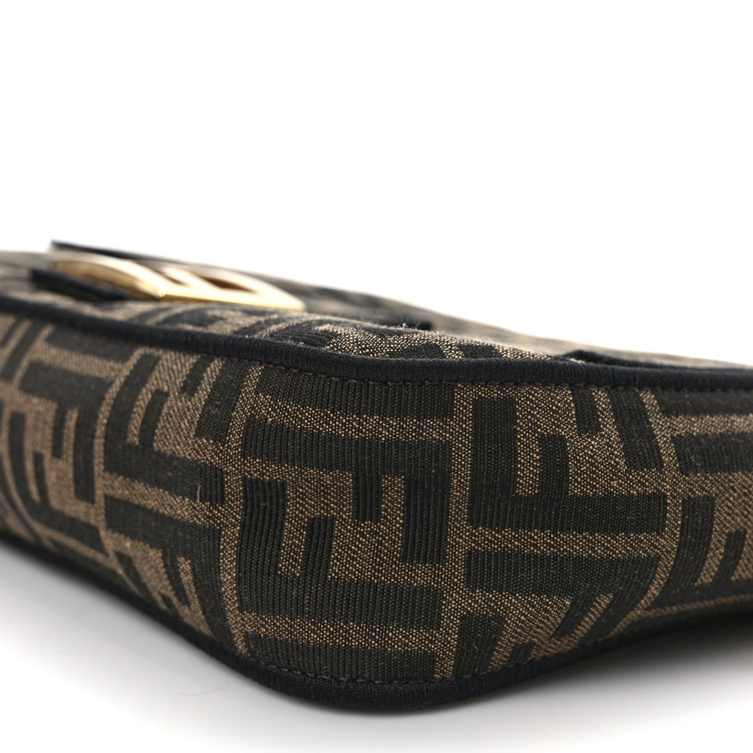 Fendi Fabric Jacquard FF 1974 Medium Baguette Tobacco Moro Black 10 of 13