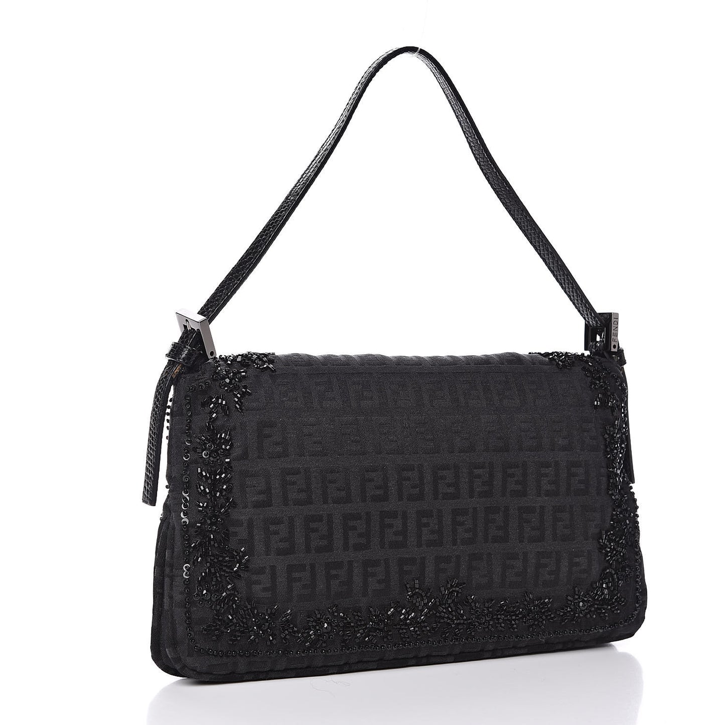 Zucchino Lizard Beaded Baguette Black