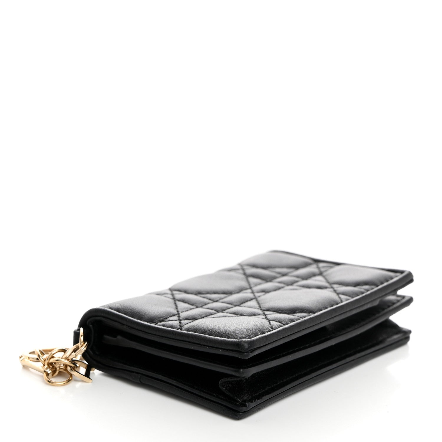 Christian Dior Lambskin Cannage Small Lady Dior Flap Card Holder Black 4 of 8