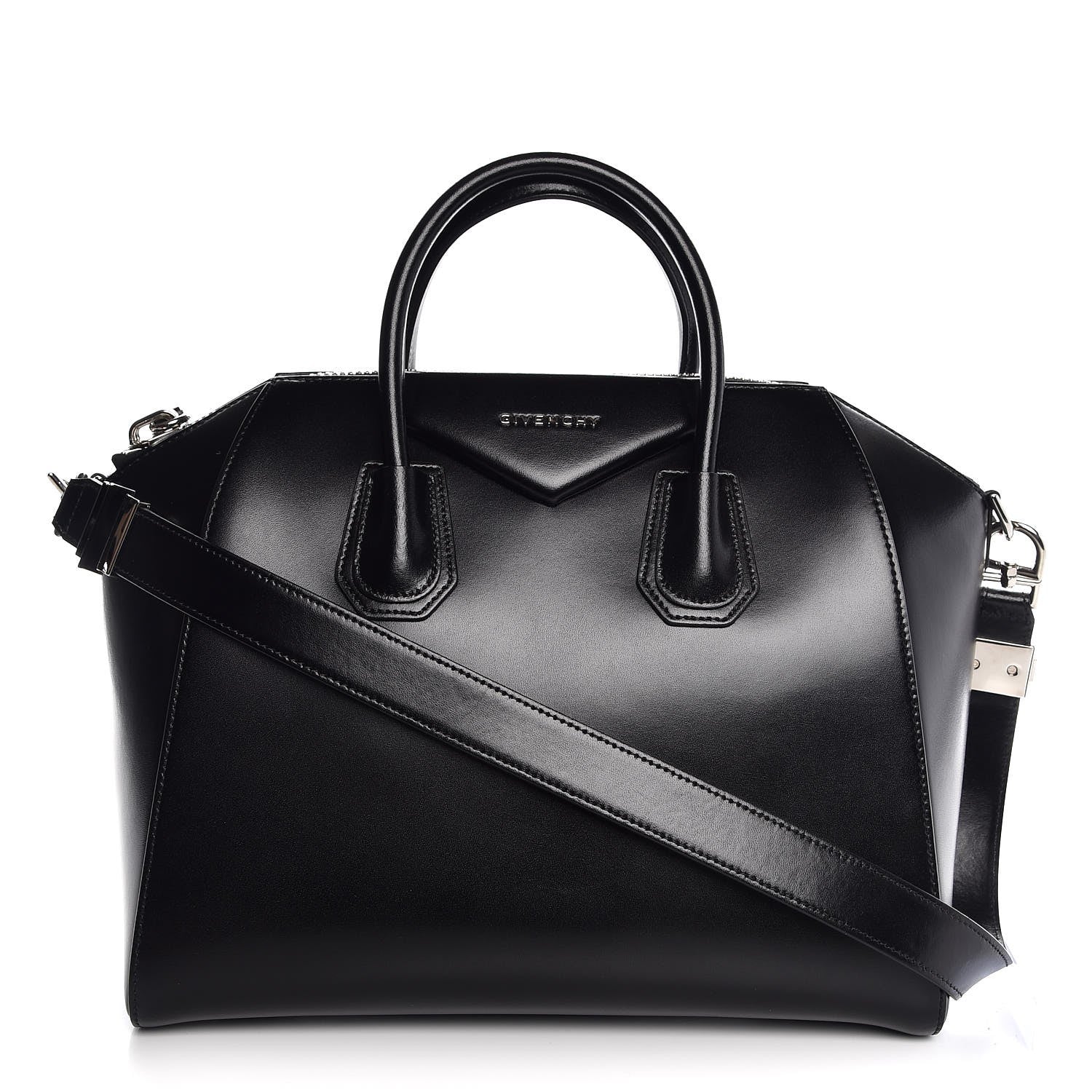 Givenchy Shiny Lord Calfskin Medium Antigona Black 1 of 7