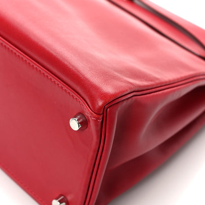 Hermes Tadelakt Kelly Retourne 32 Rouge Vif 11 of 15