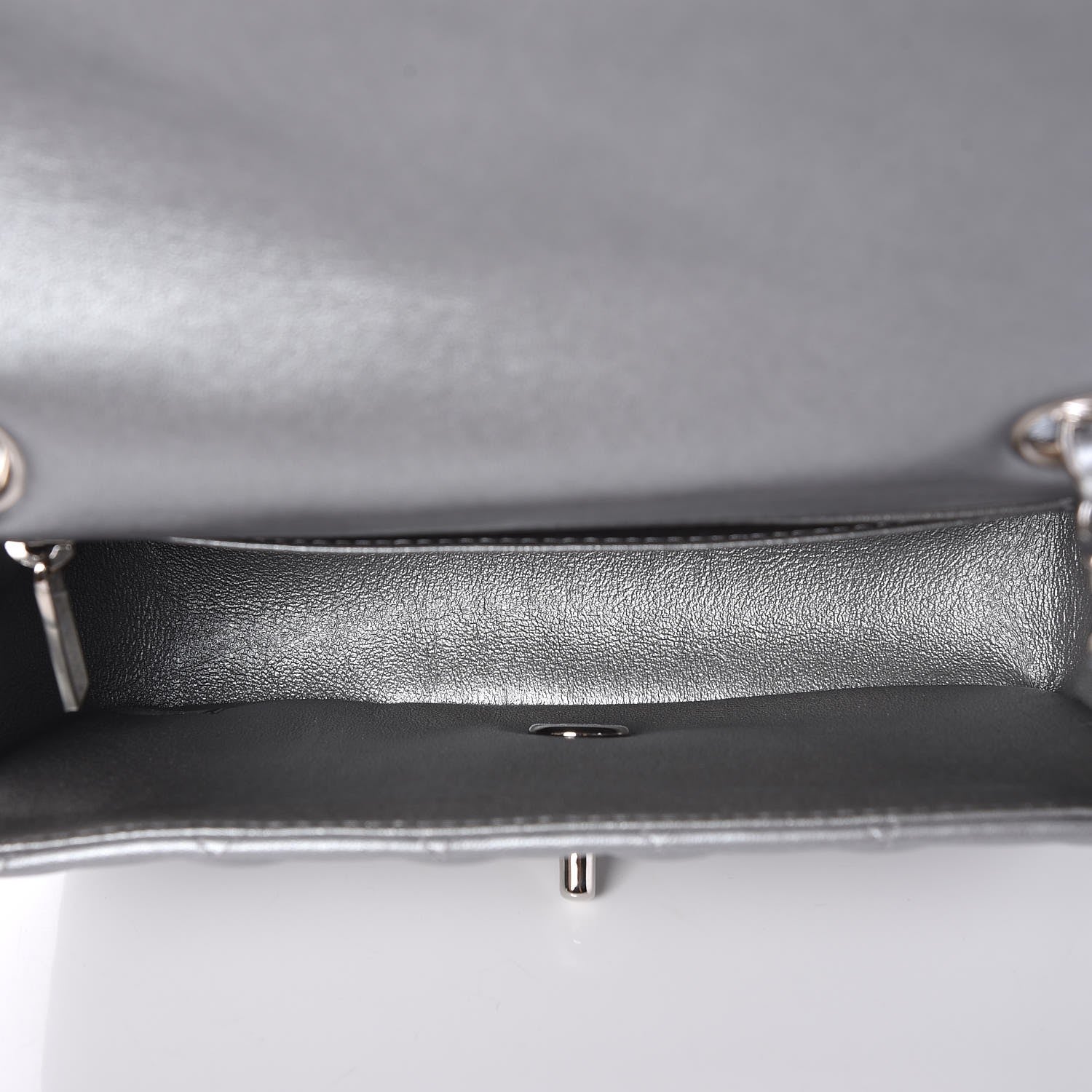 Chanel Metallic Lambskin Quilted Mini Rectangular Flap Silver 5 of 8