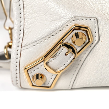 Balenciaga Chevre Gold Metallic Edge Hardware Mini City White 19 of 22