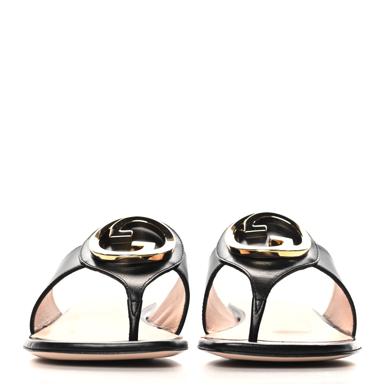 Gucci Calfskin Cachemire Blondie 15mm Thong Sandals 35.5 Black 3 of 8