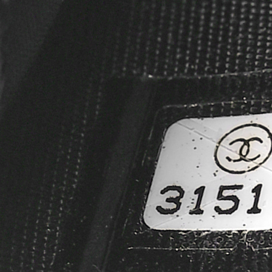 Caviar Quilted Card Holder Black