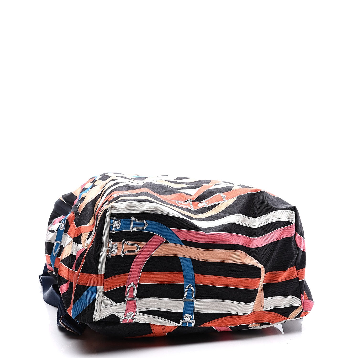 Hermes Silk Barenia Cavalcadour Airsilk Backpack Black Bleu Marine Fauve 3 of 9