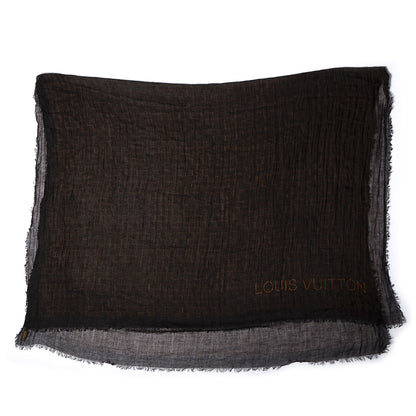 Louis Vuitton Cashmere Silk Etole Stole Damier Ebene 3 of 7