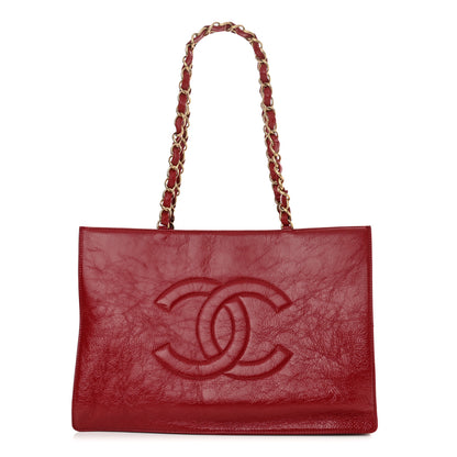 Chanel Shiny Aged Calfskin Shopping Bag Red 1 of 15