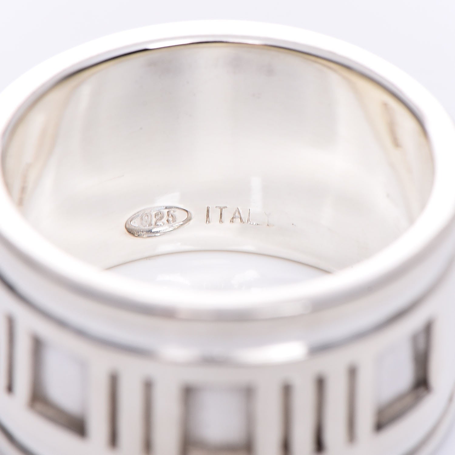 Tiffany Sterling Silver Atlas Ring 57 8 4 of 5