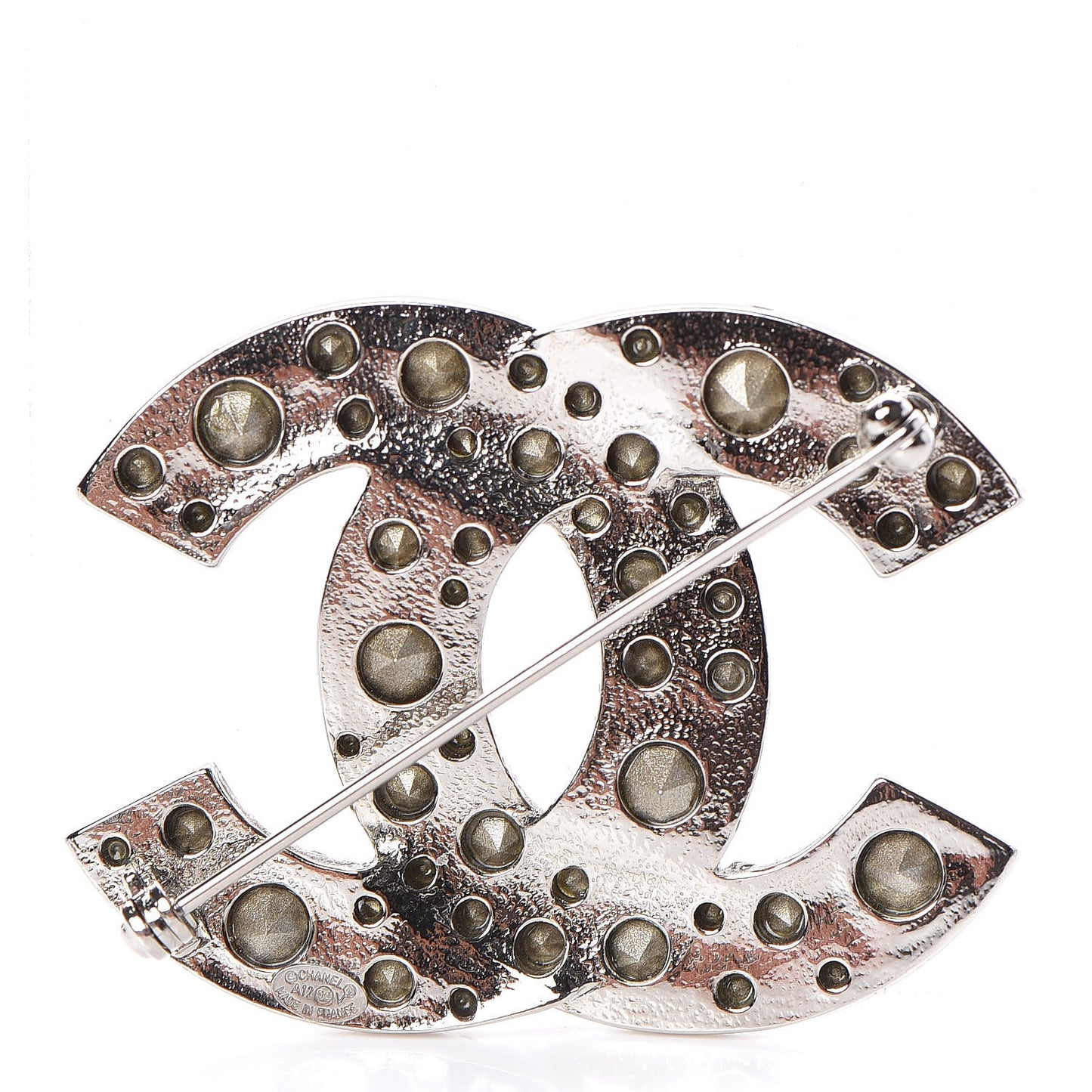 Crystal Large CC Brooch Silver