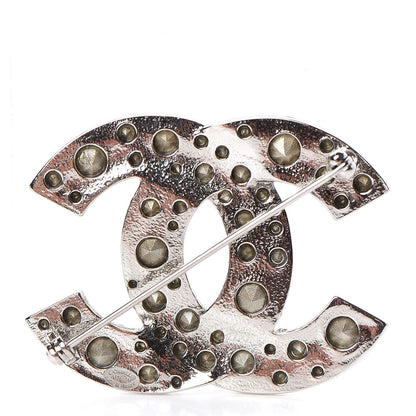 Chanel Crystal Large CC Brooch Silver 3 of 5