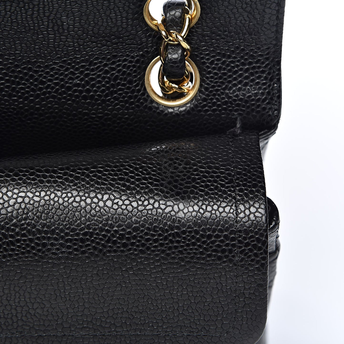 Caviar Quilted Small Double Flap Black