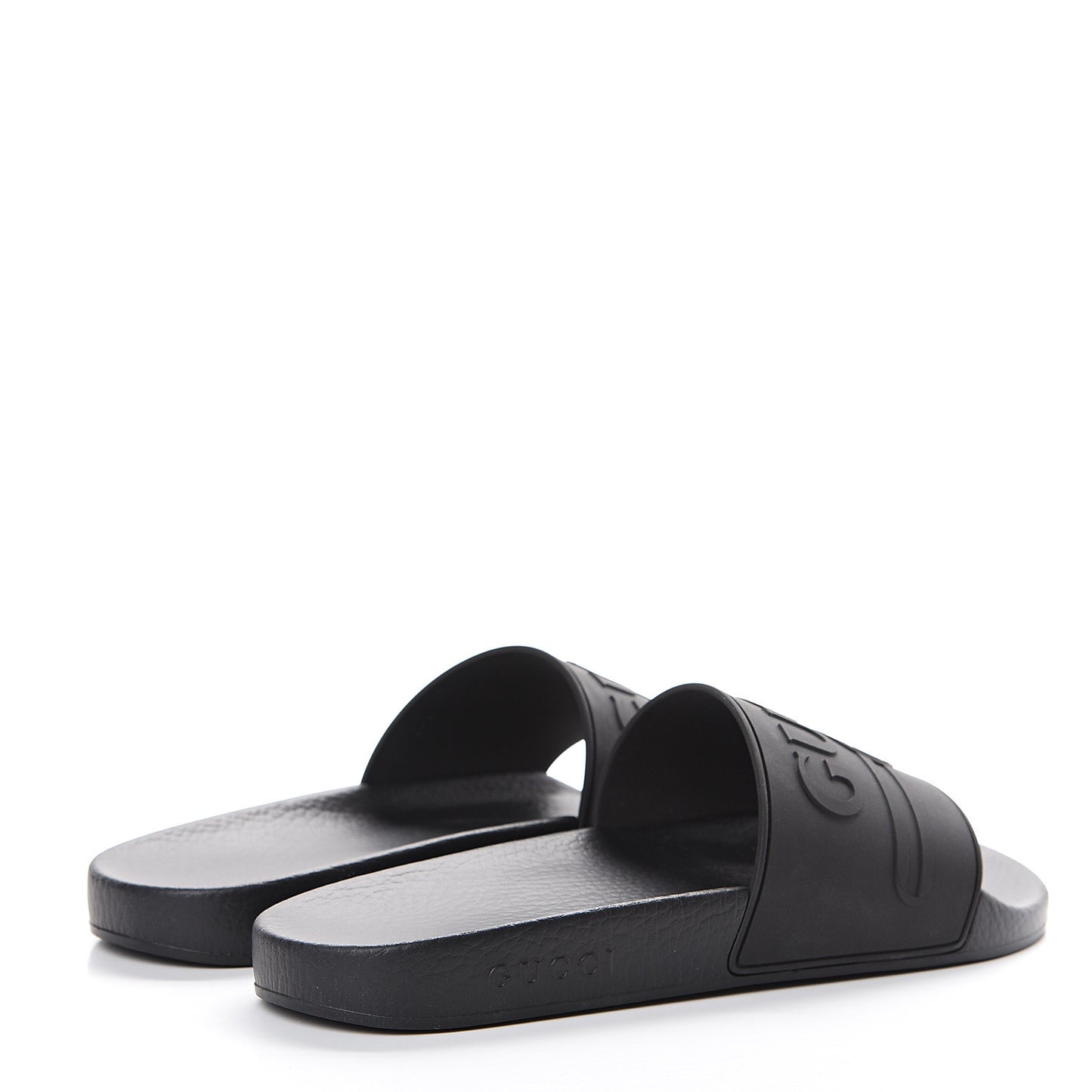 Rubber Womens Logo Slide Sandals 42 Black