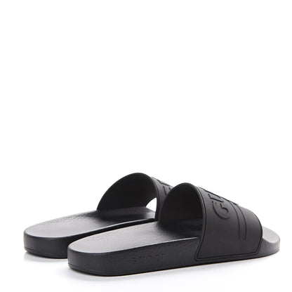 Gucci Rubber Womens Logo Slide Sandals 42 Black 4 of 8