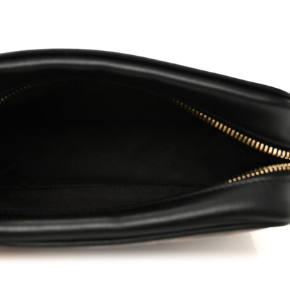Fendi Glazed Fabric Vitello Century FF 1974 Stamp Patch Mini Camera Case Mogano Panna Black 5 of 10