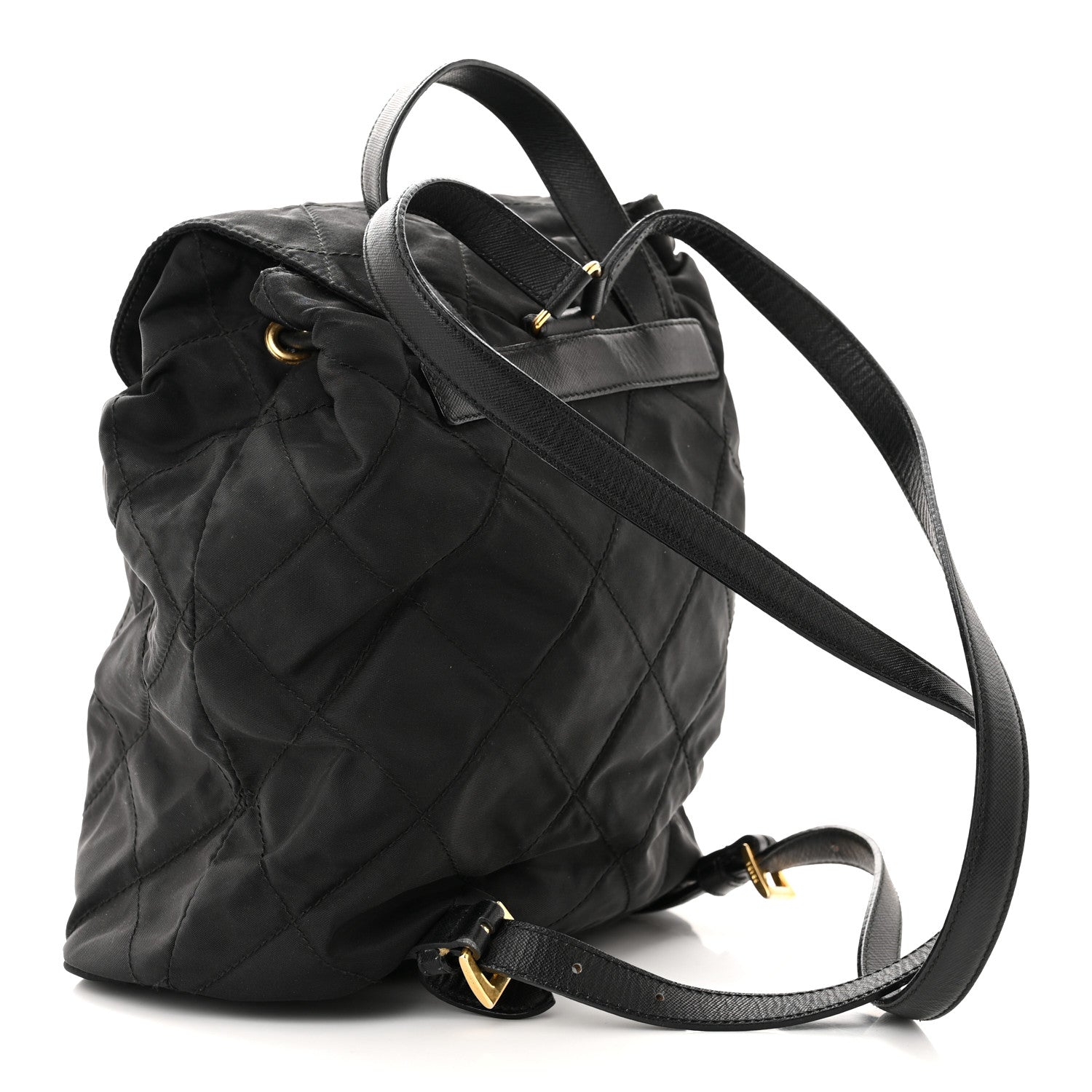 Prada Tessuto Nylon Vela Quilted Chain Backpack Black 3 of 13