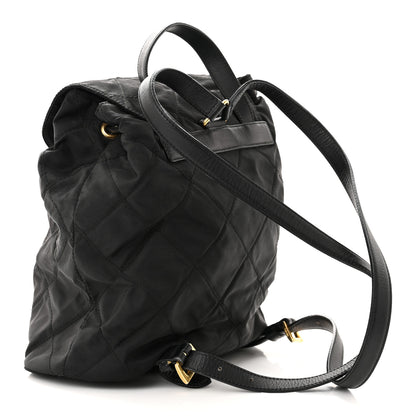 Prada Tessuto Nylon Vela Quilted Chain Backpack Black 3 of 13