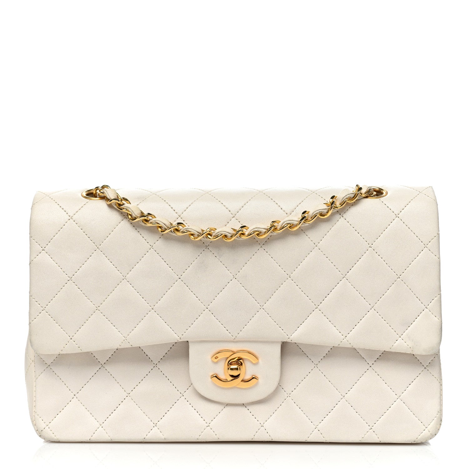 Chanel Lambskin Quilted Medium Double Flap White 1 of 18